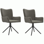 Chaises pivotantes à manger lot de 2 Gris foncé Velours Modèle Orion Smart Pro - 344810