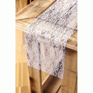 Chemins de table dentelle blanche 19cm x 3,1 m -par 3