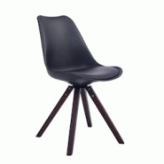 CLP Chaise de salle à manger Troyes Pivotante Piétement en Forme Carrée Noir /Noyer - noir polyester 151853201 CLP Chaise de salle à manger Troyes Pivotante Piétement en Forme Carrée Noir /Noyer - noir polyester 151853201