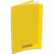 CONQUERANT Lot de 10 Cahier Classique PP piqué 24x32, 60p./30 feuilles 90g/m², Séyès, coloris jaune - 3020120208046