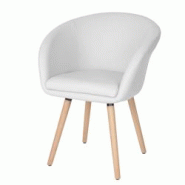 Décoshop26 - Chaise de salle à manger cuisine design rétro scandinave en PVC blanc pieds clair 04_0002373 - blanc 3000275932690 Décoshop26 - Chaise de salle à manger cuisine design rétro scandinave en PVC blanc pieds clair 04_0002373 - blanc 3000275932690