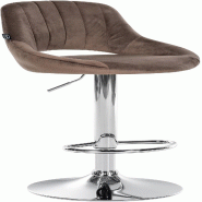 Décoshop26 - Tabouret de bar x1 avec repose-pieds pivotant et réglable en velours noir et métal TDB10816 - noir métal 3000252966236