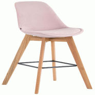 Décoshop26 - Tabouret de bar x1 style scandinave avec assise en velours rose et structure en bois naturel 10_0005968 - Bois massif 3000265320599 Décoshop26 - Tabouret de bar x1 style scandinave avec assise en velours rose et structure en bois naturel 10_0005968 - Bois massif 3000265320599