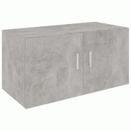 Helloshop26 - Armoire murale flottante moderne avec 2 portes 80 x 39 x 40 cm en bois d'ingénierie gris béton 02_0047770 - gris Bois massif 300023495