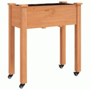Helloshop26 - Jardinière bac lit surélevé plantes fleurs terrasse jardin sur roues avec doublure brun 71 x 37 x 80 cm bois sapin 02_0038730 - 30002 Helloshop26 - Jardinière bac lit surélevé plantes fleurs terrasse jardin sur roues avec doublure brun 71 x 37 x 80 cm bois sapin 02_0038730 - 30002