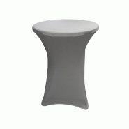 Housse pour table ronde mange debout Nimes Ø80x110cm - blanche