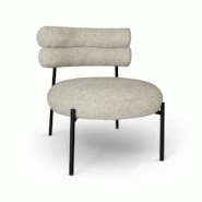 Now's Home - Fauteuil Lounge En Tissu Tweed Beige Et Metal Noir 62x75.5x68cm Gina - 3256390252957 Now's Home - Fauteuil Lounge En Tissu Tweed Beige Et Metal Noir 62x75.5x68cm Gina - 3256390252957
