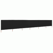 Paravent 6 panneaux Tissu 800 x 120 cm Noir Modèle Boreal Horizon - 8719883745053
