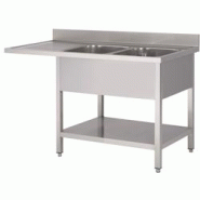 Plonge Inox AISI 304 Sous-Tablette Espace Lave-Vaisselle 2 Bacs à Droite - L 1600 x P 700 x H 850 mm - Fabrinox - inox 5401162302332 Plonge Inox AISI 304 Sous-Tablette Espace Lave-Vaisselle 2 Bacs à Droite - L 1600 x P 700 x H 850 mm - Fabrinox - inox 5401162302332