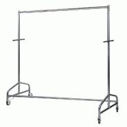 Portant droit industriel L170cm - acier robuste gris martelé - capacité 120kg - roulettes Ø80mm