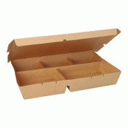 Starpak 100 boîtes à lunch, carton 5 compartiments 900 ml 4,2 cm x 17 cm x 25,5 cm brun - marron en carton 4002911770160