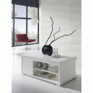 Table basse relevable blanc contemporaine basile