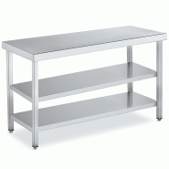Tables Inox de Travail Centrale DISTFORM Premium avec 2 étagères - Profondeur 500 mm -