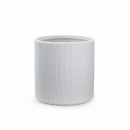 Vase En Résine Pour Plantes D'Intérieur Et D'Extérieur, Design Cylindrique Rond D.36X35H Modigliani Blanc - blanc plastique 8056157808923