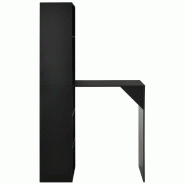 VidaXL Table de bar avec armoire Noir 115x59x200 cm Modèle Helios Ronde - 280228
