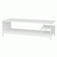 WellHome - Meuble TV en panneau de particules plaqué mélaminé blanc 120x44,6x37,6 cm - blanc WH1323