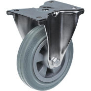 160mm 6" roulette en acier inoxydable caoutchouc gris, fixe, 135kg 160mm 6" roulette en acier inoxydable caoutchouc gris, fixe, 135kg