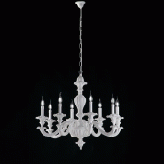Bonetti Illumina Leonardo Lustre Shabby en bois blanc 8 lumières 130 d.80 BL180-8-BCO - blanc 8050713210250