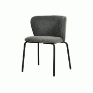 Break - Chaise empilable en tissu gris foncé