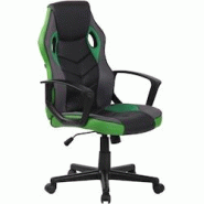 CLP Fauteuil de bureau / Gaming Glendale en similicuir et tissu en maille Noir / Vert - vert textile 314718 CLP Fauteuil de bureau / Gaming Glendale en similicuir et tissu en maille Noir / Vert - vert textile 314718