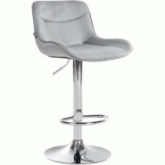 CLP Tabouret de bar Vonore velours Gris/Chrome - gris textile 323560 CLP Tabouret de bar Vonore velours Gris/Chrome - gris textile 323560