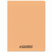 CONQUERANT Lot de 20 Cahier Classique PP piqué 24x32, 48p./24 feuilles 90g/m², Séyès, coloris abricot - 3020120254845