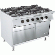 Cuisiniere a gaz professionnelle 6 bruleurs sur coffre sans porte 1... - P7178.0410