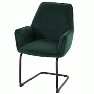 Décoshop26 - Chaise de salle à manger avec accoudoirs assise en tissu vert 04_0006298 - 3000261691532 Décoshop26 - Chaise de salle à manger avec accoudoirs assise en tissu vert 04_0006298 - 3000261691532