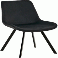 Décoshop26 - Chaise de salle à manger x1 pivotant à 360 degrés en velours noir cadre en métal noir 10_0007207 - noir métal 3000265991973