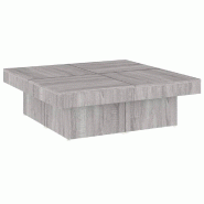 Décoshop26 - Table basse en 4 parties distinctes 90 x 90 x 28 cm bois d'ingénierie gris DEC040167 - gris Bois massif 3000264783609