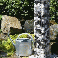 Gabions décoratifs colonne avec robinet d'eau