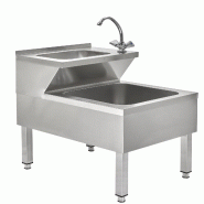 GastroHero Combinaison lavabo et bac de vidange Basic 2, robinet d'eau froide et chaude - inox HWAB-BASIC2 GastroHero Combinaison lavabo et bac de vidange Basic 2, robinet d'eau froide et chaude - inox HWAB-BASIC2