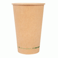 Gobelet boisson chaude Feel Green 100% compostable carton brun 66cl - par 1000
