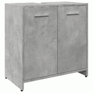 Helloshop26 - Armoire de lavabo design élégant salle de bain grand espace de rangement 60 x 33 x 60 cm en bois d'ingénierie gris 02_0050722 - gris