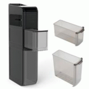 Helloshop26 - Armoire de rangement étroite 43 x 18 x 88 cm avec 2 tiroirs et 4 roues pour salle de bain moderne en plastique noir 20_0016258 - 300022