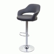 Mendler Tabouret de bar HWC-F16, chaise de bar tabouret de comptoir tabouret pivotant, avec dossier similicuir ~ gris-noir - gris matière synthétiqu
