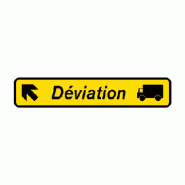 Panneau KD43 - Présignalisation courante de déviation oblique gauche