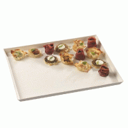 Plateau Quartz Bagasse blanche 32,5x26,5x1,6cm - par 100