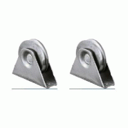 Roue à rainure ronde de 60 mm dans un support fixe - Lot de 2 Roue à rainure ronde de 60 mm dans un support fixe - Lot de 2