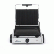 Sammic GLM-6 plancha électrique lisse en fonte 3000 W, 230V, thermostat 250°C avec couvercle basculant et bac à graisse - 5100042