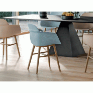 Lot de 2 chaises de réunion Sicla pied bois coque polypropylène Lot de 2 chaises de réunion Sicla pied bois coque polypropylène