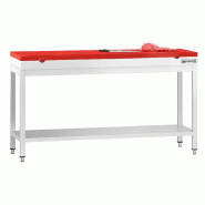Table inox de découpe avec plan rouge - Profondeur 600 mm | Ggm - 1800_0