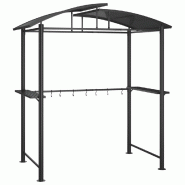 VidaXL Gazebo BBQ et étagères latérales anthracite 210x114x230cm acier Modèle AbriHelios 201 - noir 360139