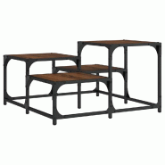 VidaXL Table basse chêne marron 68x68x40 cm bois d'ingénierie Modèle Lofty Bois - 837751