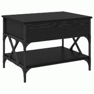 VidaXL Table basse Chêne noir 70x50x50cm Bois d'ingénierie Modèle Helios Vintage - 883040