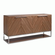 AC ANGEL CERDA Angel Cerdá Buffet en noyer et acier chromé 3233C 160 x 46 x 80 - marron Bois massif 8435631024262 AC ANGEL CERDA Angel Cerdá Buffet en noyer et acier chromé 3233C 160 x 46 x 80 - marron Bois massif 8435631024262