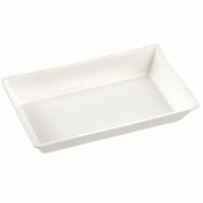 Assiette Quartz bagasse laminée blanche 10x6x1,6cm - par 400