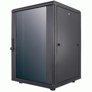 Baie 19 pouces MHT172 avec porte vitrée - 16U - 600 (P) x 600 (L) x 878 (H) - flatpack - zwart - Bravour® Baie 19 pouces MHT172 avec porte vitrée - 16U - 600 (P) x 600 (L) x 878 (H) - flatpack - zwart - Bravour®