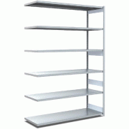 BITO Rayonnages à tablettes, type EL - charge par tablette 100 kg L1308 mm x P624 mm x H2500 mm finition galvanisée - acier 4250692956475 BITO Rayonnages à tablettes, type EL - charge par tablette 100 kg L1308 mm x P624 mm x H2500 mm finition galvanisée - acier 4250692956475