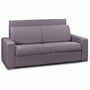 CANAPÉ LIT 4 PLACES EXPRESS LATTES RENATONISI 160CM MATELAS 16 CM TÊTE DE LIT INTÉGRÉE TWEED VIOLET